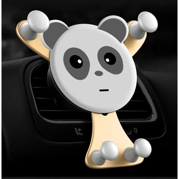 Gravity Biltelefonhållare Luftventil Klämma Smiley Ansikte Fäste Mobil Cell Ställ GPS Ställ Stöd För iPhone 12 Pro Max Xiaomi Samsung Golden 2
