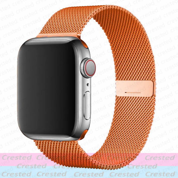 Milanese Loop Armband för Apple Watch Band 44mm 40mm 45mm 41mm 49mm 46 42mm correas armband iWatch serie 3 6 se 7 8 9 ultra 2 10 Sunset S10-42mm 38 40 41mm