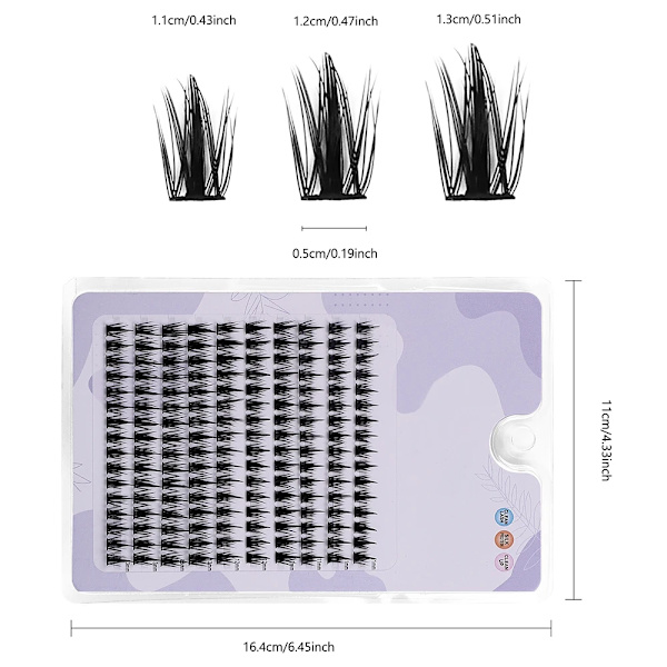 160 Rader Cluster Lasar Faux Mink Ögonfransar Kluster Natural Ögonfrans Extension 3D Ryssland Strip Individuella Ögonfransar Cluster Makeu Black 0.10mm