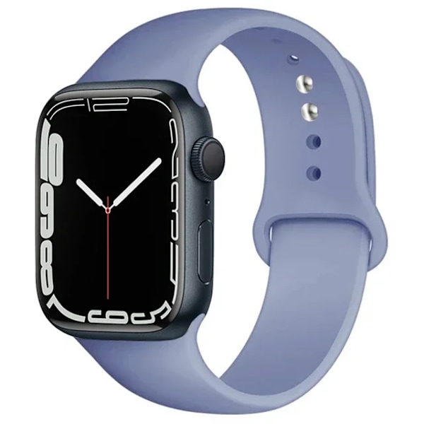 Silikonarmband för Apple Watch-armband 44mm 45mm 40mm 41mm 42-38mm 45 mm sportarmband iwatch serie 8 7 6 5 4 3 SE 9 Ultra 2 49mm 54 lavender gray 38 40 41 S10-42mm SM