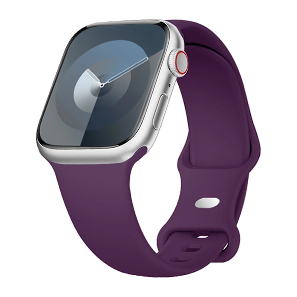 Silikonarmband för Apple Watch Band 40mm 44mm 46mm 45mm 41mm 49mm 38 42 Correa Armband iWatch serie 6 ultra2 7 8 9 se 10 band new  purple 42 44 45 46 49mm M-L