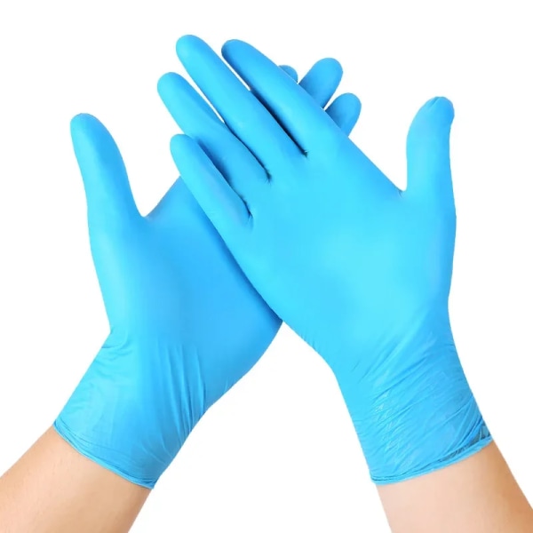 10 st Nitrilhandskar Kök Engångs latexhandskar Laboratorieskyddshandskar för hushållsrengöring Svarta blue XL