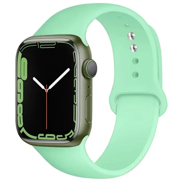 Silikonarmband för Apple Watch-armband 44mm 45mm 40mm 41mm 42-38mm 45 mm sportarmband iwatch serie 8 7 6 5 4 3 SE 9 Ultra 2 49mm 33 fragrant green 42 44 45 49-46mm S-M