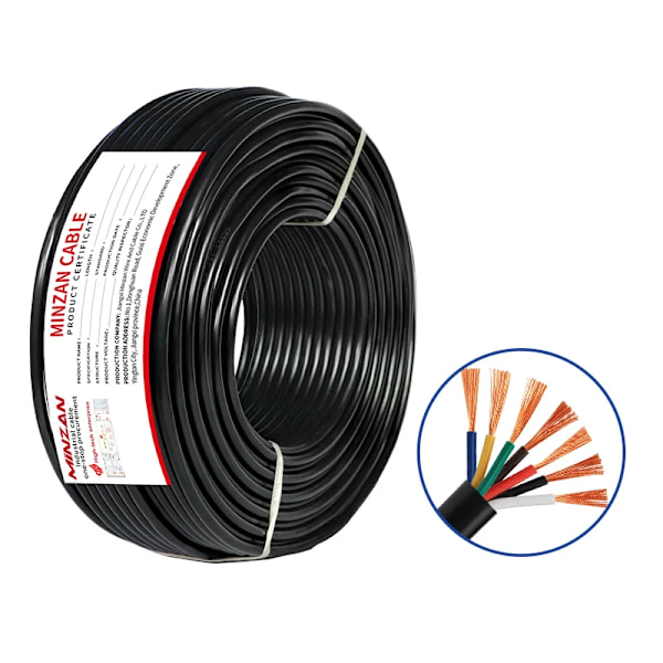 UL2464 Mantlad Kabel RVV 2 3 4 5 6 7-ledare Multic Koppar Signalkabel 20 18 17 15 13AWG Flexibel Ström Elkabel Hem RVV 7core 1.0mm 17 AWG