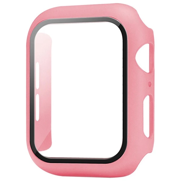 Glas+Skal För Apple Watch Fodral 9 8 7 6 SE 5 iWatch Tillbehör Skärmskydd Apple watch serie 44mm 40mm 41mm 45mm 42mm 38mm 9 red pink Series S10 46MM