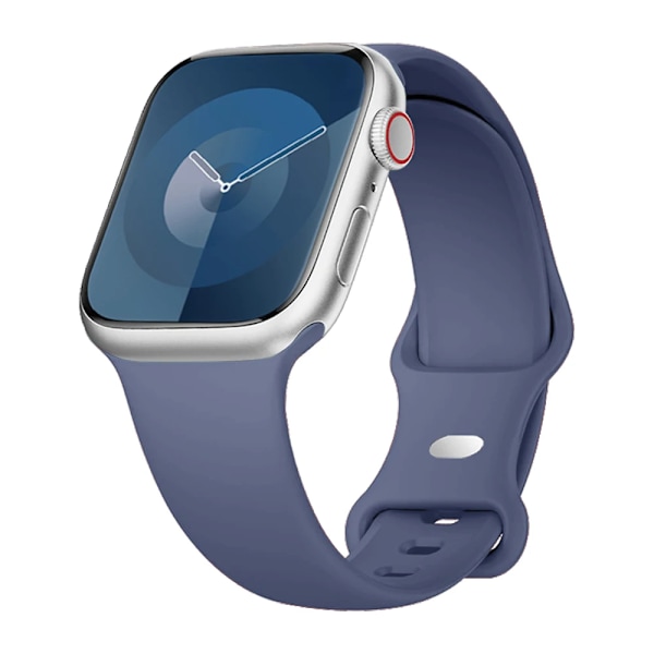 Silikonarmband för Apple Watch Band 40mm 44mm 46mm 45mm 41mm 49mm 38 42 Correa Armband iWatch serie 6 ultra2 7 8 9 se 10 band Alaskan Blue 38 40 4142mm S-M