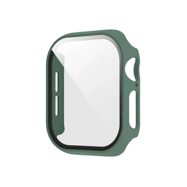 Härdat Glas+Skal för Apple Watch 45mm 41mm 40mm 44mm 42mm 46mm Skyddande Skal PC Stötfångarram För iWatch 10 SE 9 8 7 6 5 4 Green 41mm Series 7 8 9