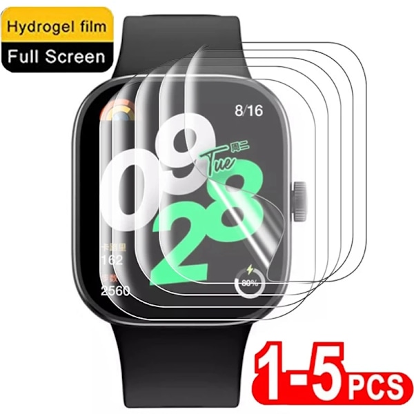 1-5 st Hydrogel Film för Xiaomi Redmi Watch 4 HD Klar TPU Skärmskydd för Redmi Watch 3 Lite/Active Smartwatch Inte Glas Redmi Watch 2 Lite 1 Piece