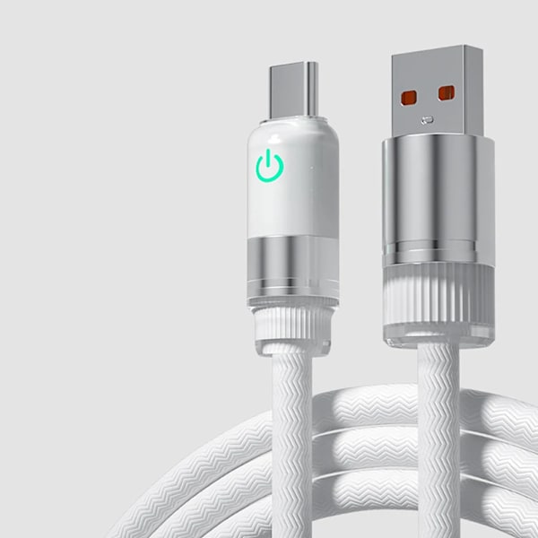 Max 100W 6A USB-C Supersnabb Laddningskabel Kraftig Nylonfläta USB till Typ C För Samsung Xiaomi Redmi Huawei OPPO VIVO Oneplus Ivory 1m