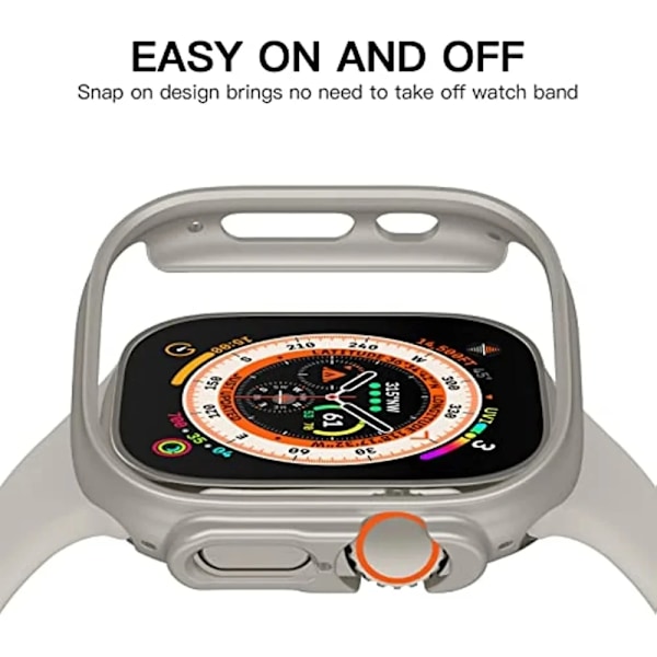 Matt Skal för Apple Watch Ultra 2 49mm Fodral Hård PC Stötsäker Kant Skyddande Stötfångare iWatch Series Ultra 49 mm Titanium color