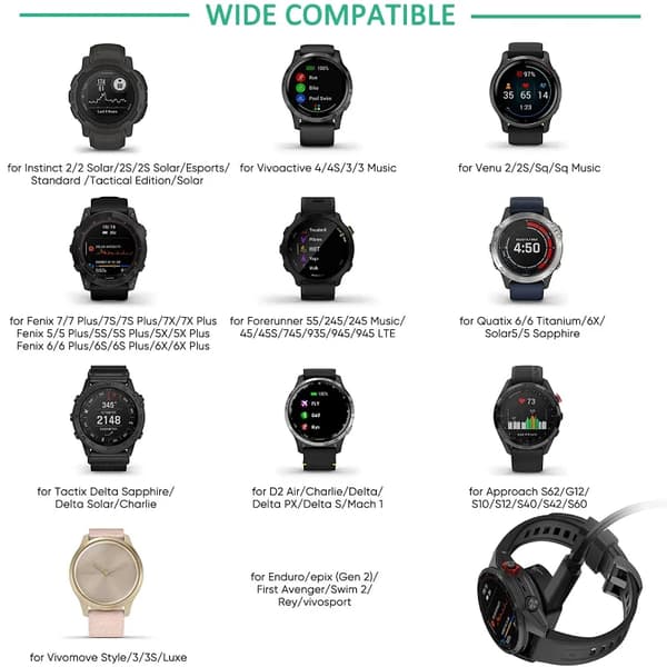 2-i-1 Typ-C/Micro USB Klockladdare Laddningskontakt Adapterbas för Garmin Forerunner 955 255/Phoenix 7 7S 7X Instinct 2S 5 Mix Plugs