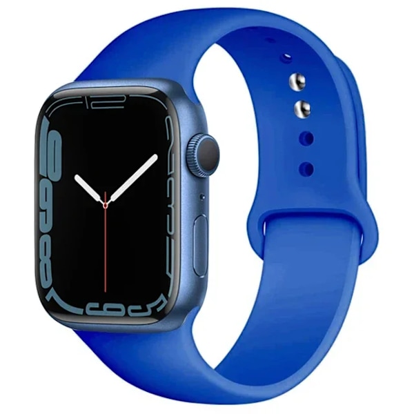 Silikonarmband för Apple Watch-armband 44mm 45mm 40mm 41mm 42-38mm 45 mm sportarmband iwatch serie 8 7 6 5 4 3 SE 9 Ultra 2 49mm 37 navy blue 38 40 41 S10-42mm ML