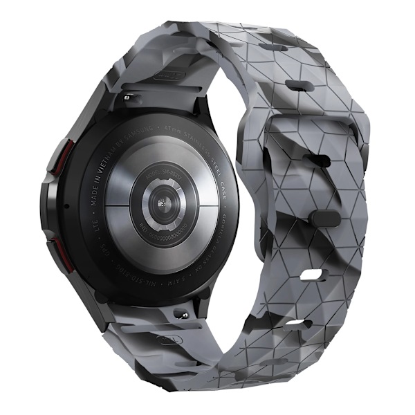 Mjukt silikonarmband för Samsung Galaxy Watch 7/6/5/4 40mm 44mm Fotbollsmönstrat armband Klockarmband 6/4 Classic 47mm 46mm bälte Black-Gray camouflag Galaxy Watch 4-5-6-7