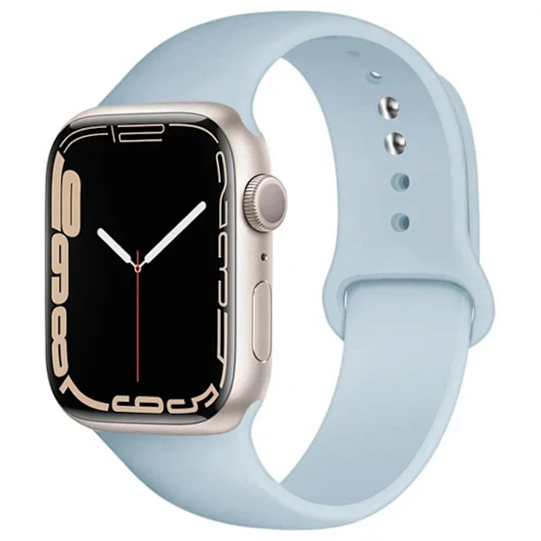 Silikonarmband för Apple Watch-remmar 49mm 40mm 44 mm 45mm 46mm 42mm 41mm 38mm sportarmband iWatch serie 10 9 8 3 SE ultra 2 27 sky blue 42 44 45 49-46mm S-M