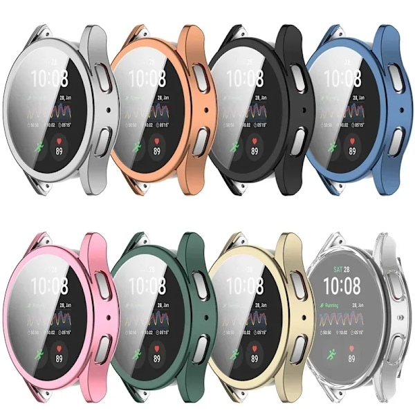Silikon TPU Fodral Glas För Samsung Galaxy Watch 7 40mm 44mm Fulltäckande Skärmskydd Stötfångare för Watch7 44mm 40mm Skal Gold Galaxy Watch 6 40MM