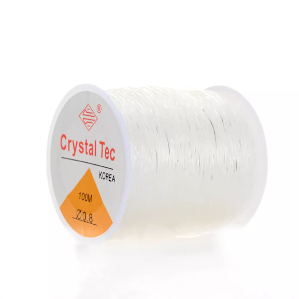 0,5-1,5 mm elastisk sladdsnöre Transparent elastisk tråd för smyckestillverkning DIY Armband Halsband pärltillbehör 0.8MMx100M 1 roll
