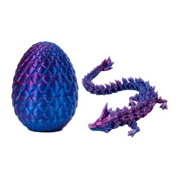 3D printed Crystal Gem Dragon & Egg Flexibel Crystal Dragon Roterbar Flexibel Led Ledad Drakleksak, 1 set laser violet Dragon 30CM Egg 13CM