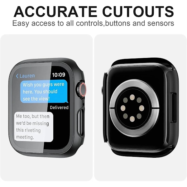 Skärmskyddsfodral i härdat glas för Apple Watch Series 9 Ultra 8 7 6 5 4 3 2 1 SE 49MM 45MM 41MM 40MM 44MM 42MM 49 MM Midnight blue 8 38MM
