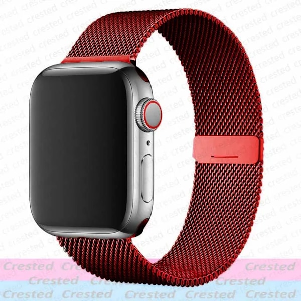 Milanese Loop Armband för Apple Watch Band 44mm 40mm 45mm 41mm 49mm 46 42mm correas armband iWatch serie 3 6 se 7 8 9 ultra 2 10 Wine red S10-46 42 44 45 49mm