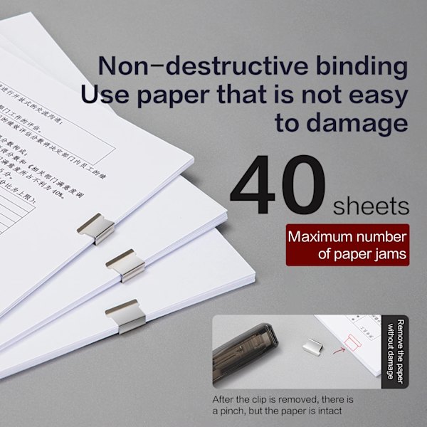 Khinsun Pappersklipper Häftställare Push Klämningsfil Dokument Bindning Verktyg Stapling Maskin Pappersklipp Med Påfyllningar Kontorsmateriel 1Box Refill