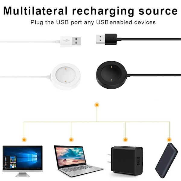 USB-laddningskabel för Honor Watch 5 Adapterkabel Strömladdningssladd för Honor Watch GS4 GS3 Watch4 Laddaradapter Docka only black charger For Honor Watch5
