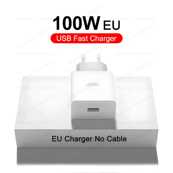 För Oneplus Original 100W SuperVOOC Laddare Snabbladdning US EU USB till ny Kabel För Oneplus 13r 12 11 10 13 Pro EU Charger no Cable