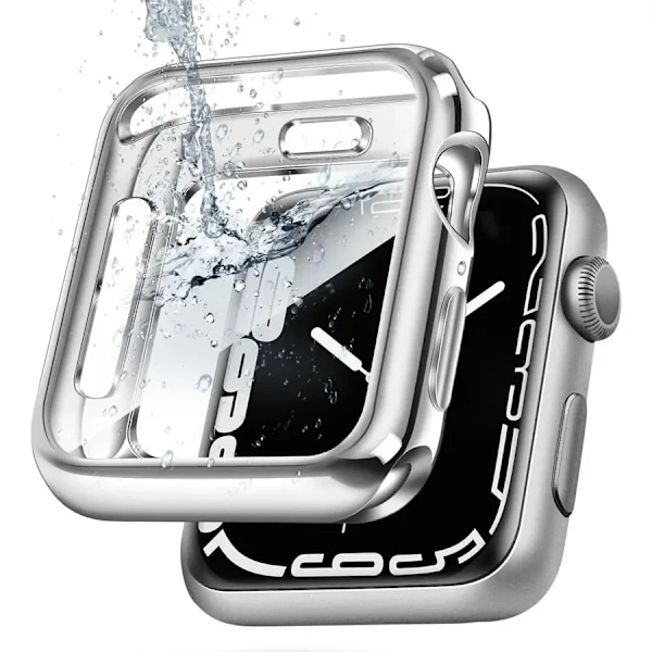 TPU-skal för Apple Watch Series 9 8 7 6 5 4 3 SE 41mm 45mm 42-44mm-40mm skärmskydd Tillbehör för Apple Watch armband Silver 2 38mm Series 3 2 1