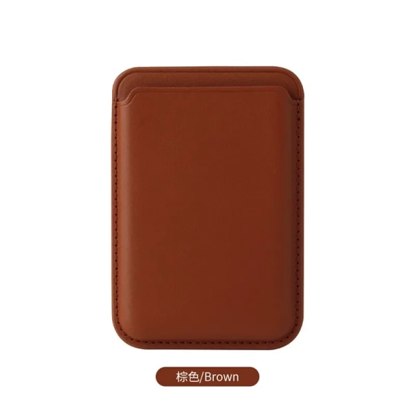 Magnetisk plånbokskorthållare i läder Macsafe telefonställ för Magsafe IPhone 15 14 13 Pro Max Mac Safe Support Telefonfäste Brown