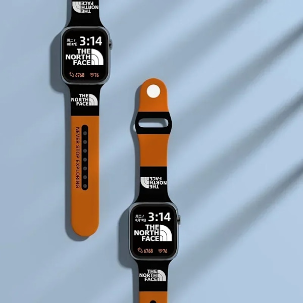 Silikone Rem För Apple Klocka Band 44Mm 45Mm 49Mm 41Mm 40Mm Lyx Varumärke Design Armband Iwatch Serien 3 6 7 8 9 Se Ultra. Orange 42-44-45-49MM