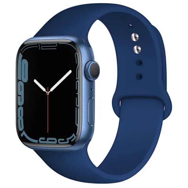 Silikonarmband för Apple Watch-armband 44mm 45mm 40mm 41mm 42-38mm 45 mm sportarmband iwatch serie 8 7 6 5 4 3 SE 9 Ultra 2 49mm 10 dark blue 38 40 41 S10-42mm ML