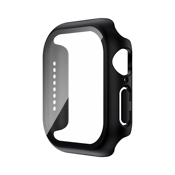 Härdat Glas+Skal För Apple Watch 38mm 40mm 41mm 42mm 44mm 45mm 46mm Skärmskydd Skyddande Fodral iWatch 10 8 7 9 6 SE 5 black Series 7 8 9 41MM