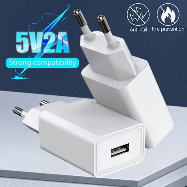 5V 2A Hem Rese Laddare Ström Universal Telefon EU US Laddningsadapter För IPhone 15 14 Samsung Huawei 3Pcs EU 5V1A