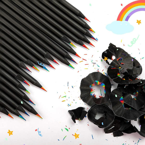 Regnbåge Färgpennor För Barn, Koncentrisk Gradient Kritor, Konstmålning, Ritning, 10 Datorer/Set, 7 Färger, Kawaii 10pcs