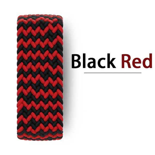 Armband för Apple Watch 44mm Band 45mm 42mm 40mm 38mm 41mm Ultra 49mm Flätad Solo Loop Armband correa iwatch Series 9 SE 8 7 6 5 15black red M