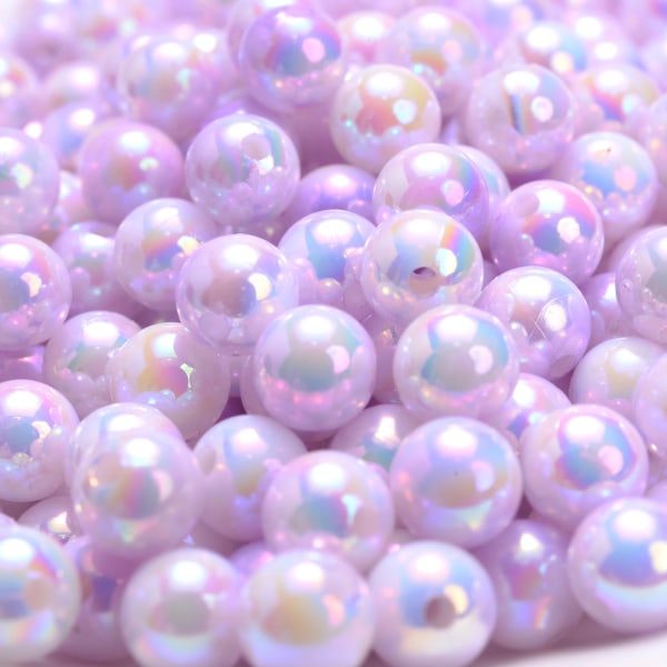 8/10 mm sjöjungfrufärg glänsande akryl spacer lösa pärlor imitation pärla runda pärlor för smycken gör halsband armband 3