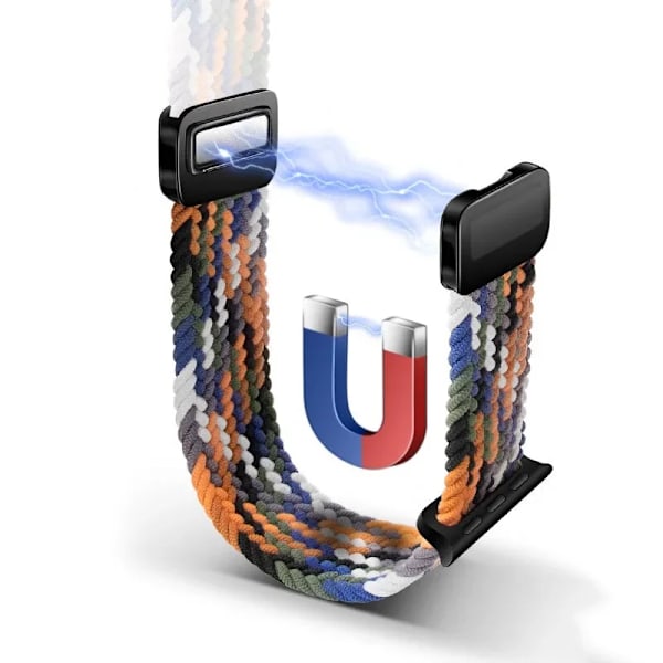 Flätat armband för Apple Watch Band 44mm 40mm 45mm 49mm 41mm 38 spänne Armband iWatch Series se 7 3 6 8 9 Ultra 2 Magnetiskt Band Atlantic Blue 38 40 41 42mm