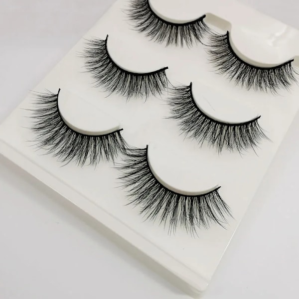 Lashes 3/10 Par Half Lashes Katt Öga Naturliga Långa Snor 3D Mink Ögonfransar Full Remsa Lashes Makeup Förlängning Verktyg 3 pairs- G305W