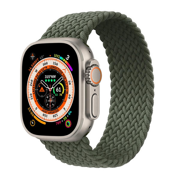 Strap För Apple Watch Band 44Mm 40Mm 45Mm 41Mm 49Mm 42Mm 38Mm Bragad Solo Loop Iwate Serie 9 Se 8 7 6 5 4 Ultra 2 4inverness green M