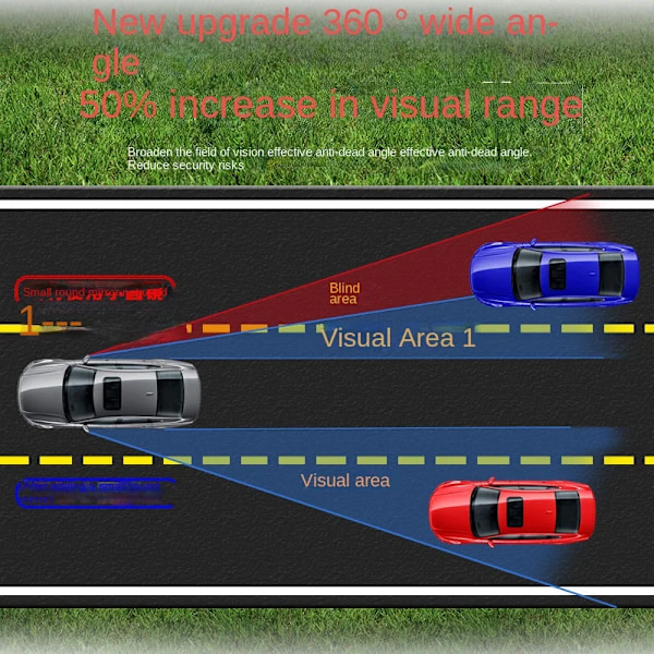 Blindvinkel backspegel vidvinkel 360 grader justerbar liten rund spegel Bil backspegel bakåtvänd konvex spegel 2 piece