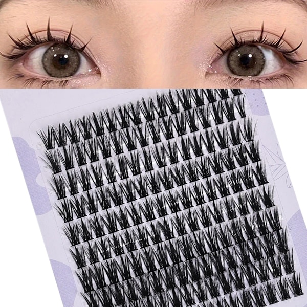 160 Rader Cluster Lasar Faux Mink Ögonfransar Kluster Natural Ögonfrans Extension 3D Ryssland Strip Individuella Ögonfransar Cluster MIX