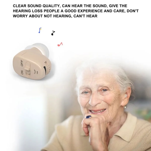 In Ear-hörapparat Ljudförstärkare Osynlig bredfrekvens Noise Mini Open-Fit döva hörapparater för äldre Vuxna Barn as show