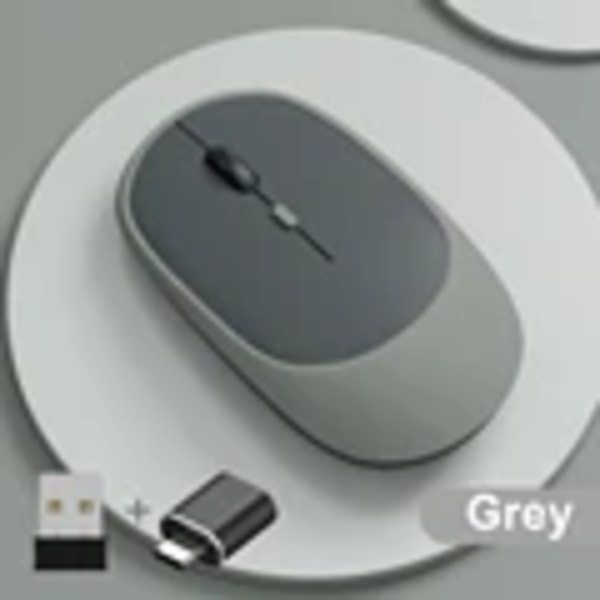 Trådlös mus, laddningsbar mus, spelmus, dubbla lägen, Bluetooth-kompatibel 2,4G USB, tyst mus för bärbar dator, surfplatta, Macbook E with adapter
