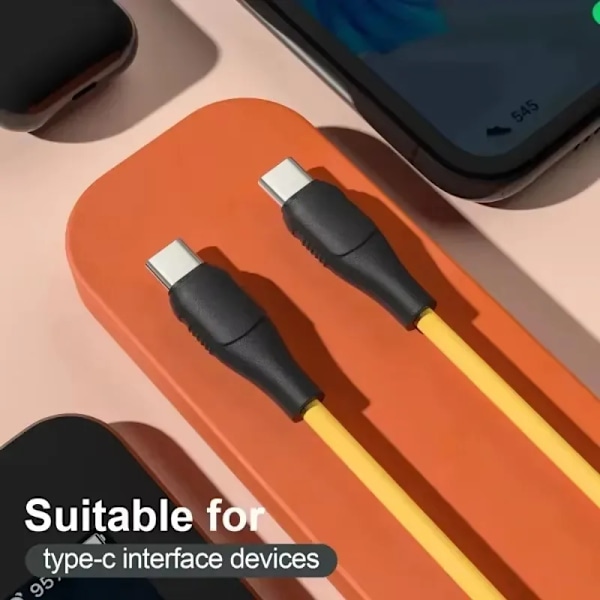 65W 3 Portar USB PD Mobilladdare USB C Till ny Höghastighetsladdningsdatakabel Sladd QC3.0 Mobiltelefon EU Set
