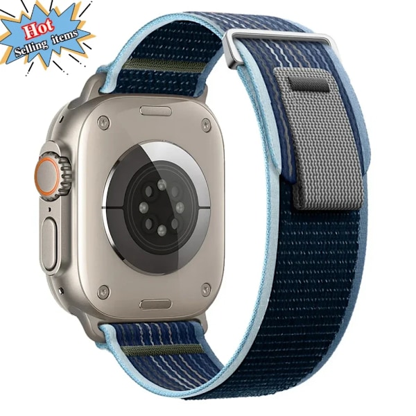 Trail Loop Strap För Apple Watch Ultra 2 49Mm Serie 9 8 7 45Mm 41Mm Sport Nylon Armband För Iwatch 6 5 4 3 Se 44Mm 40Mm 42Mm Storm blue For 38mm 40mm 41mm