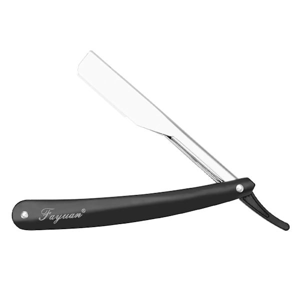 Svart manuell rakapparat Rakkant i rostfritt stål Sharp Barber Razor Vikbar Rakning Skäggtrimmer Cutter black