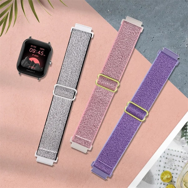 Glänsande elastiskt armband för Amazfit gts 4-3-2-2e-mini/bip-U-S-lite/Stratos 2 20mm/22mm band Böhmisk Pride armband gtr-4-3-3pro-2e flash Silver B 03 20mm watch band