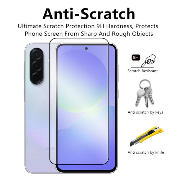 6-i-1 Glas för Samsung Galaxy A56 5G För Samsung Galaxy A06 A16 A26 A36 A56 Härdat Glas 2.5D Fulltäckande Lim Skärmskydd Only 3 Front Glass For A56 5G