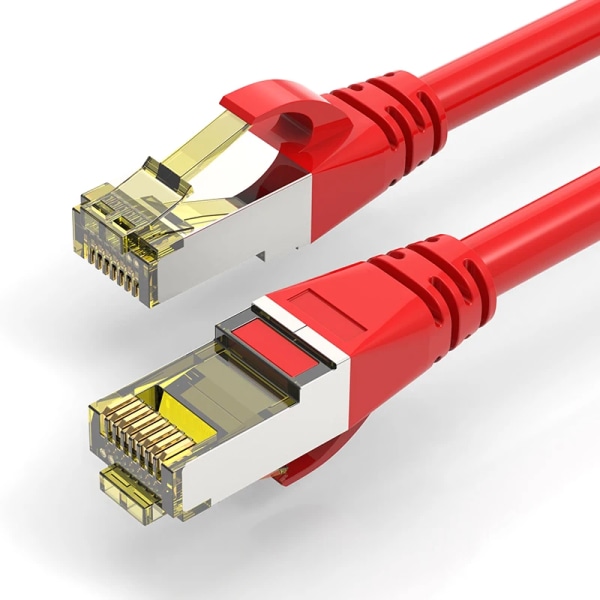 Câble de raccordement réseau RJ45 CATSnapSFTP 10G, 5 delar/paket, blindad LSOH Ethernet Cat Snapagless, 0,25/0,5/1/2/3/5/10m Red x5 2m