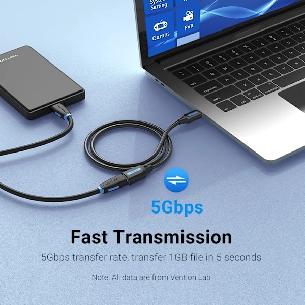 Vention USB 3.0 Förlängningskabel Hane till Hona Förlängningskabel Snabb USB 3.0 Kabel Förlängd för laptop PC USB 2.0 Förlängning USB 2.0 Black A10 3m