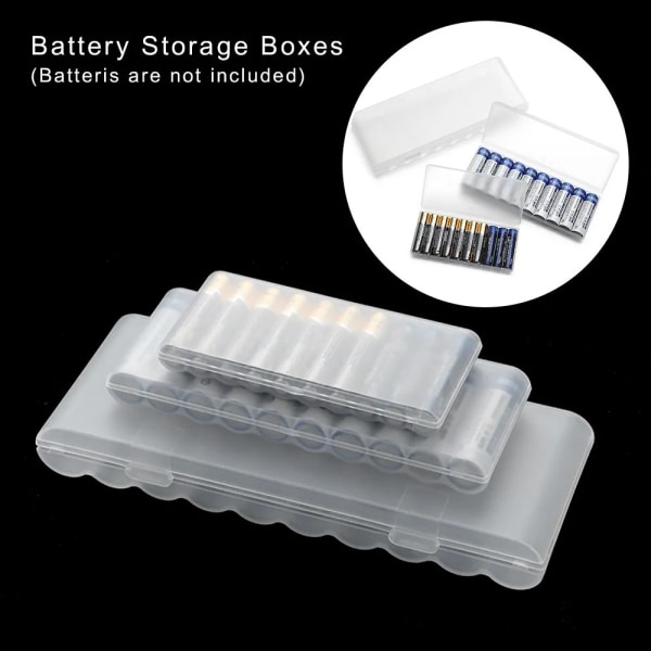 10-håls genomskinlig plastbatteriförvaringslåda för AAA/AA/18650 organizer Case For 10pc AAA Battery